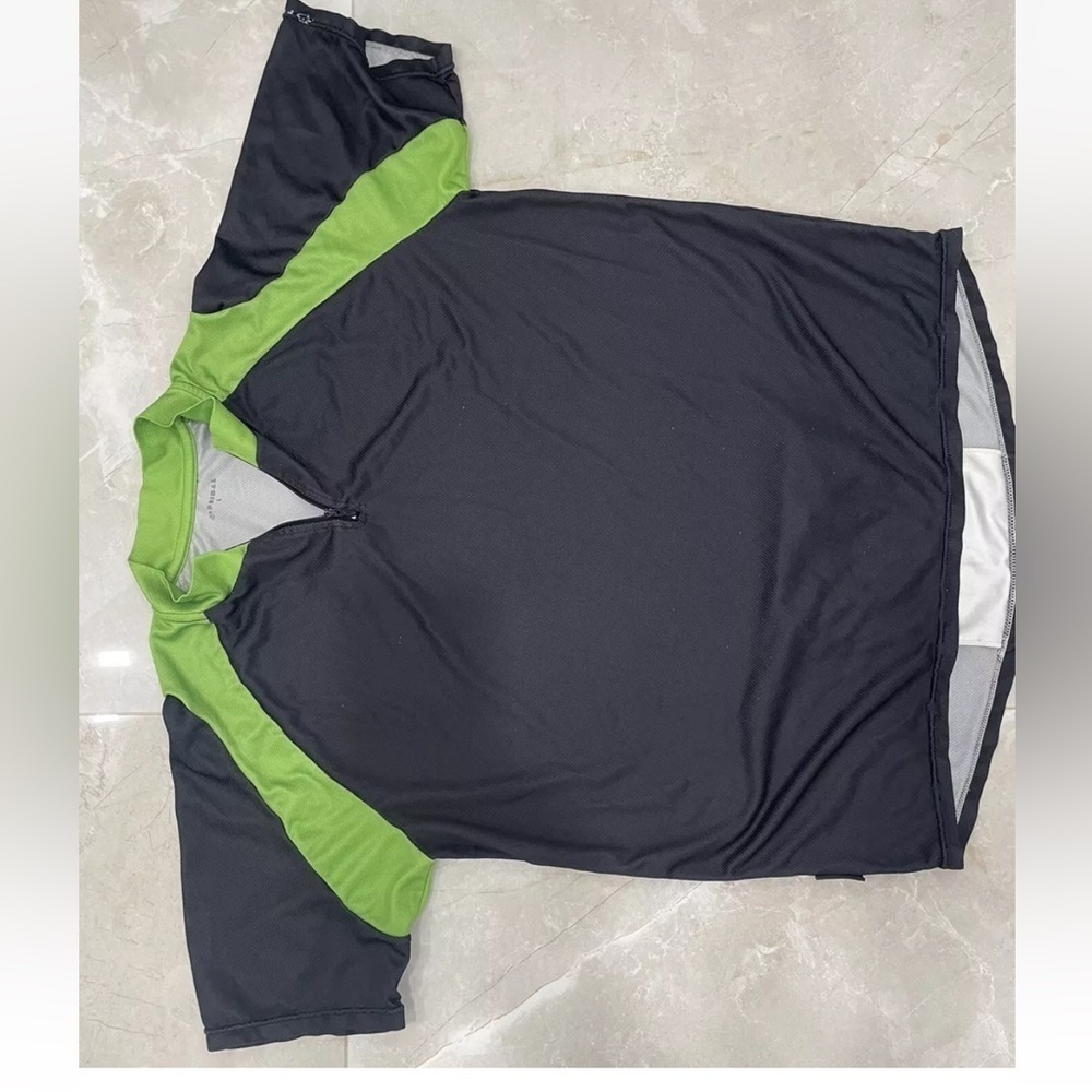 Primal Men’s Cycling Jersey Size Large Black Green Short Sleeve Zipper Mock Neck - Picture 5 of 6